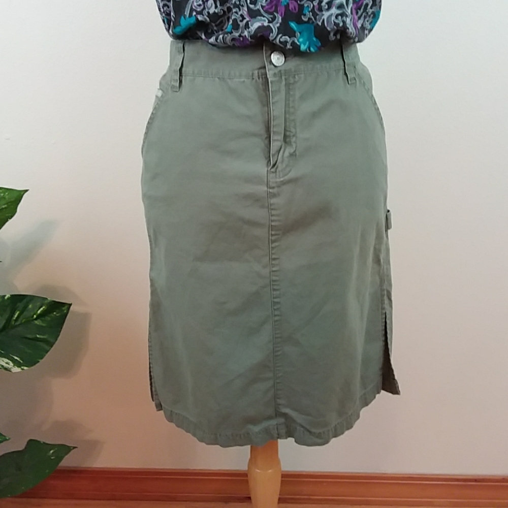 Unionbay Cargo Denim Green Skirt Size 11